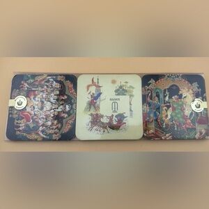 Coasters Set of 6 Square 3.5x3.5" Palekh Style Russian Fairy Tales